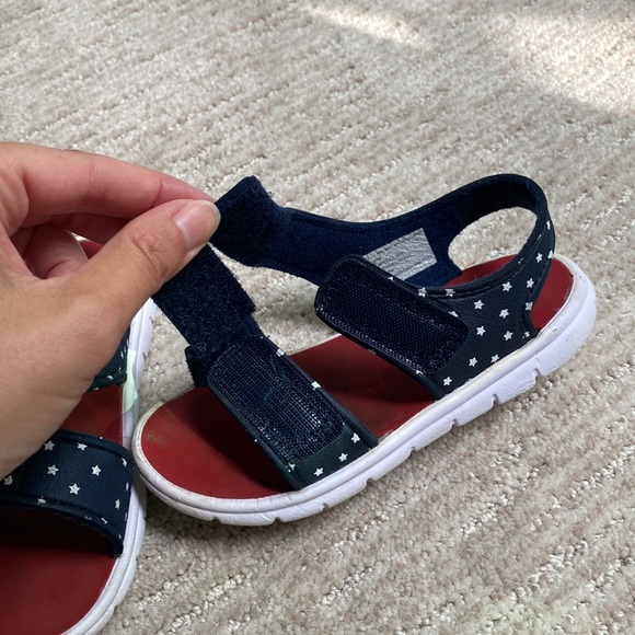 Toddler Cat & Jack Navy Blue Star Sandals Size 10 - Picture 7 of 7